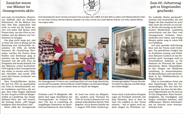 Artikel im Landsberger Tagblatt vom 22. Mai 2026 (zweite Seite)